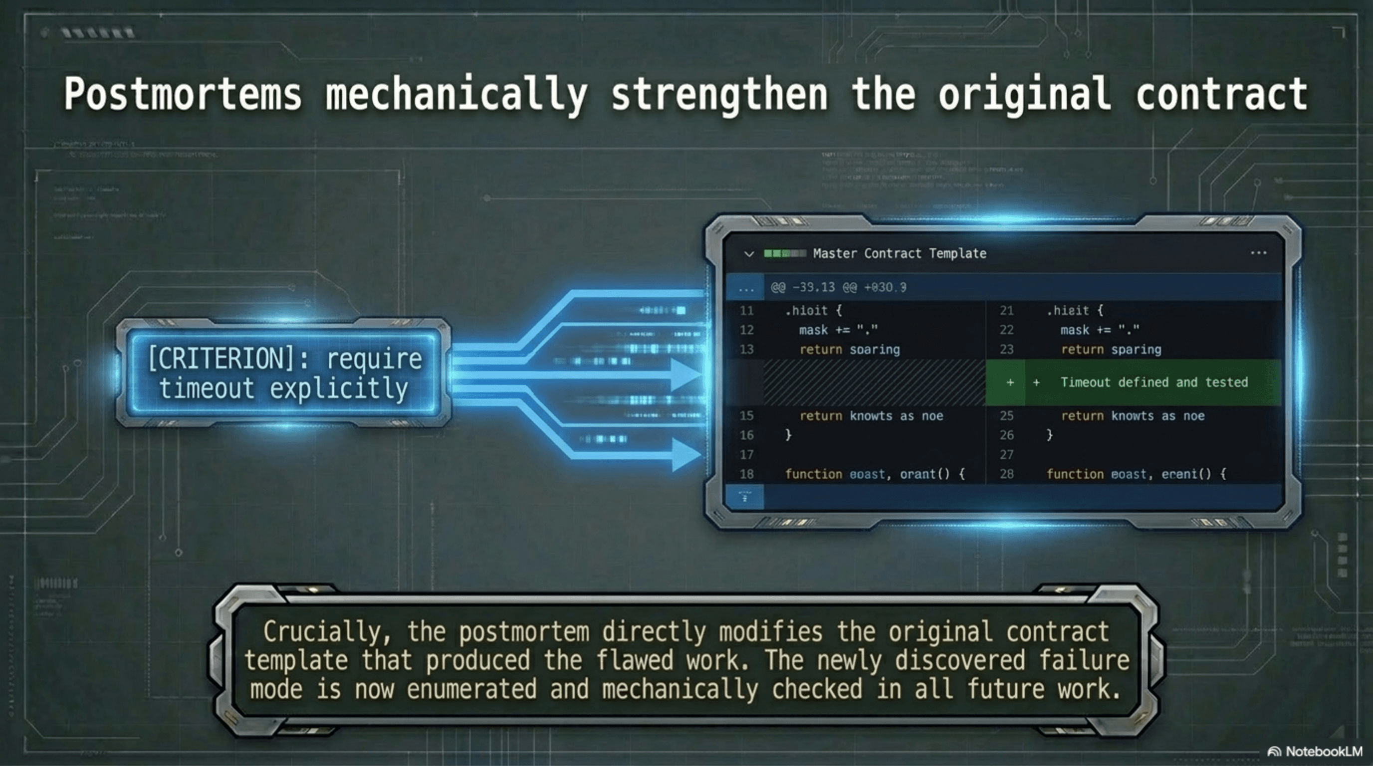 Postmortems mechanically strengthen the original contract