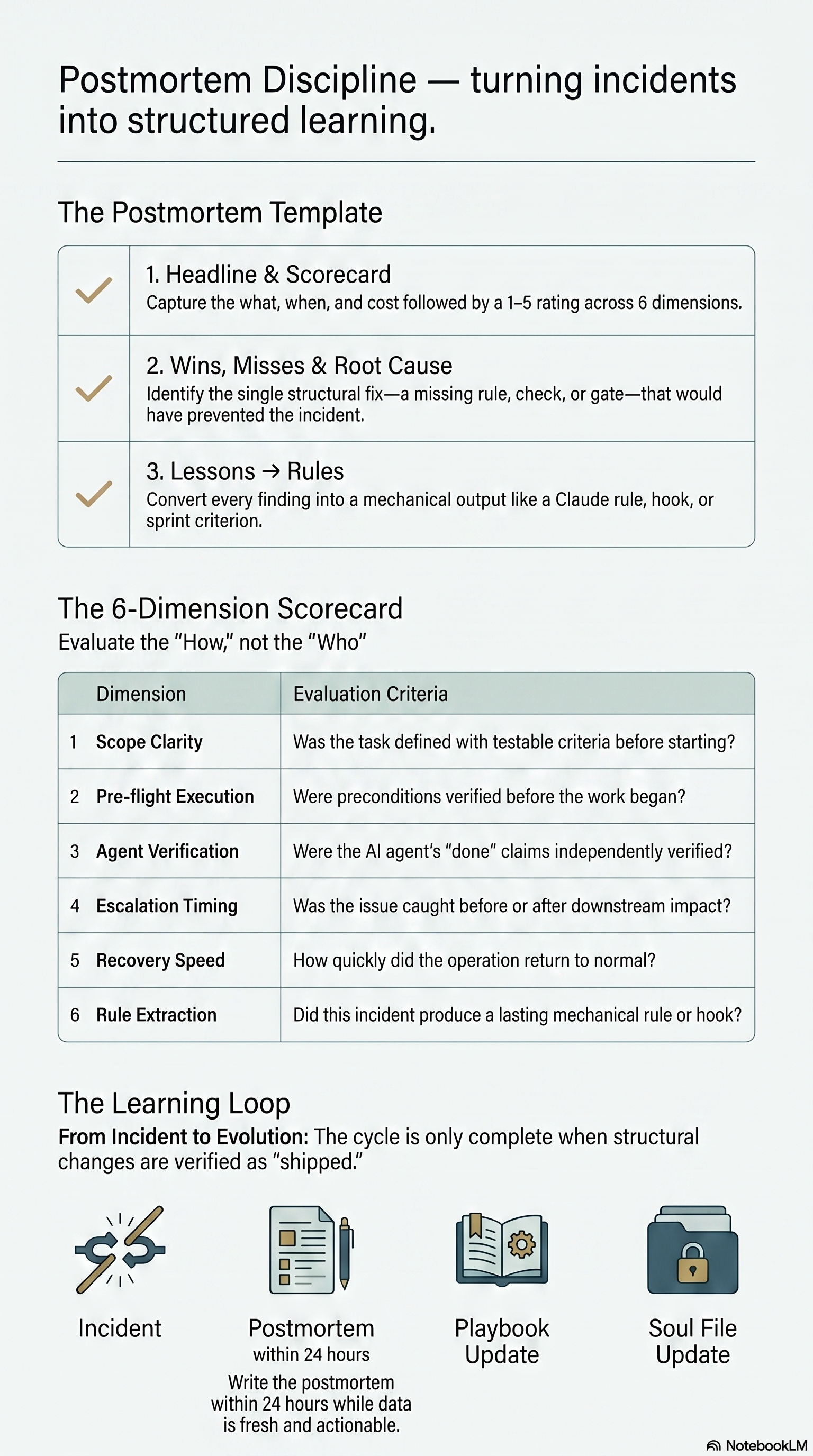 Why I write a postmortem for every meaningful incident, and the template that makes it take 45 minutes.