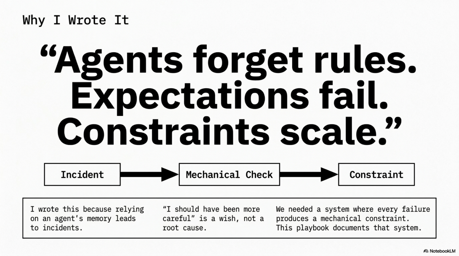Agents forget rules. Expectations fail. Constraints scale.